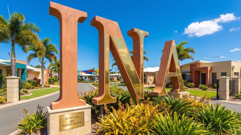 Big INA letters outdoors