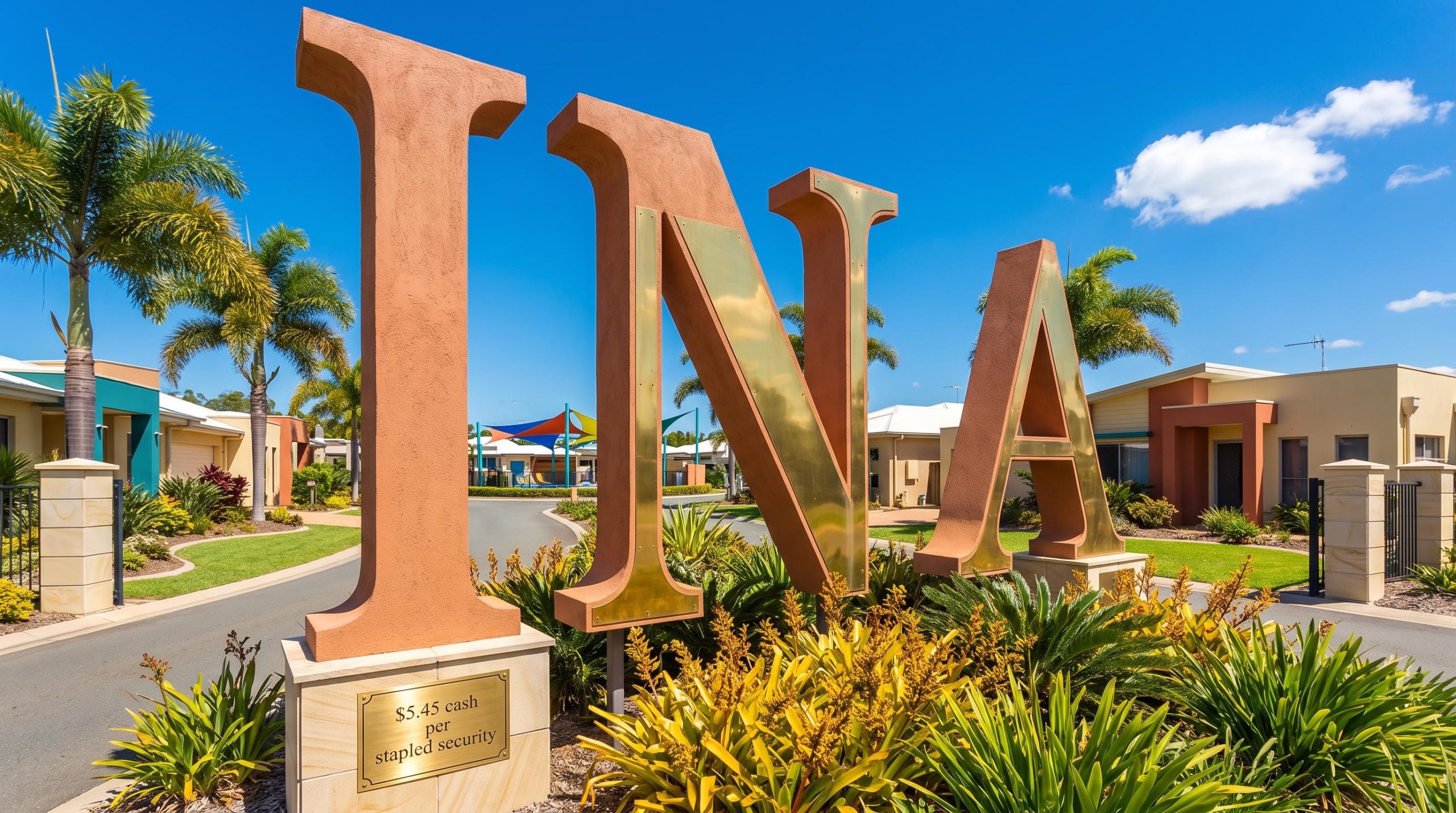 Big INA letters outdoors