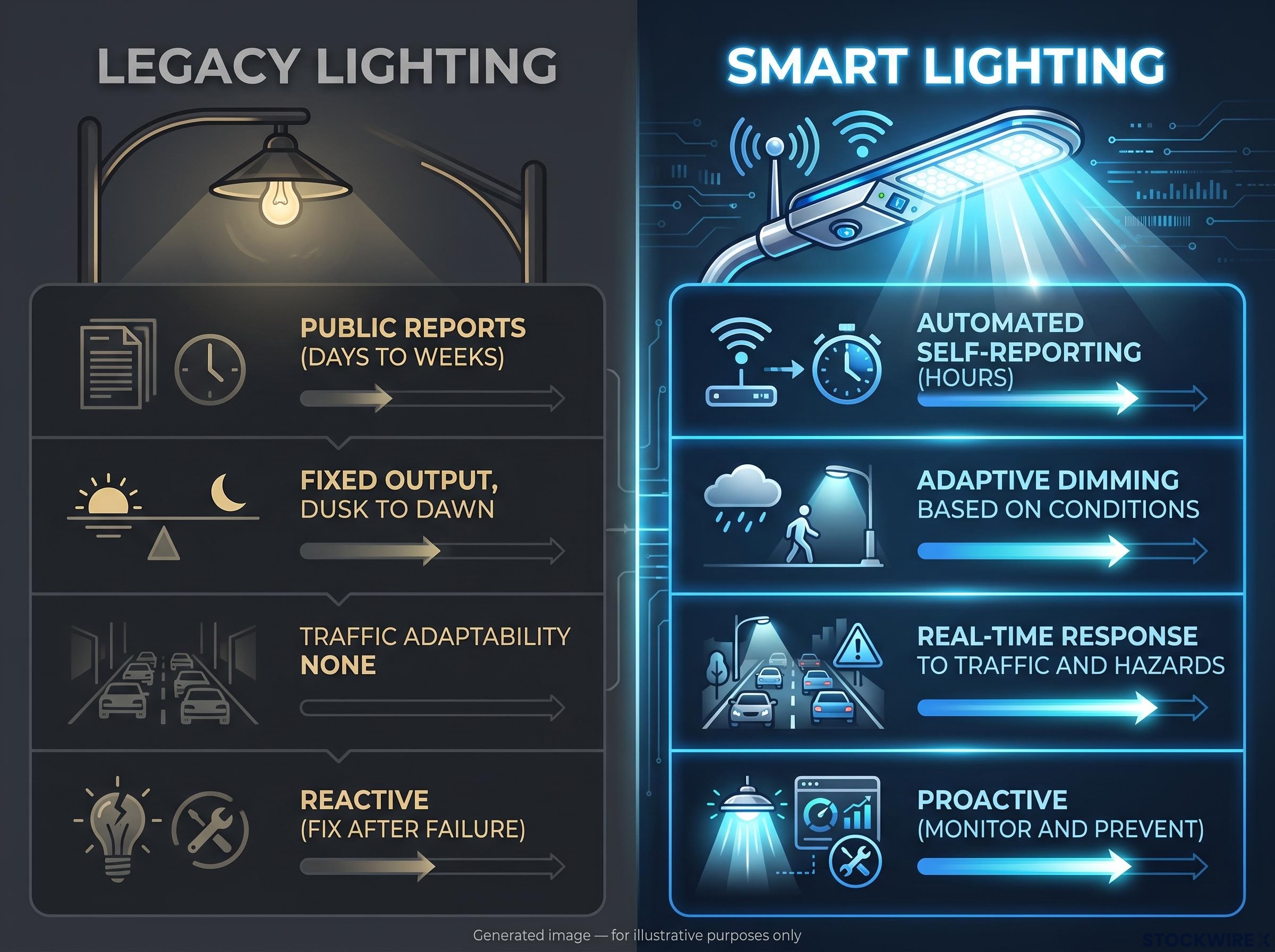 The Operational Shift: Legacy vs. Smart Lighting