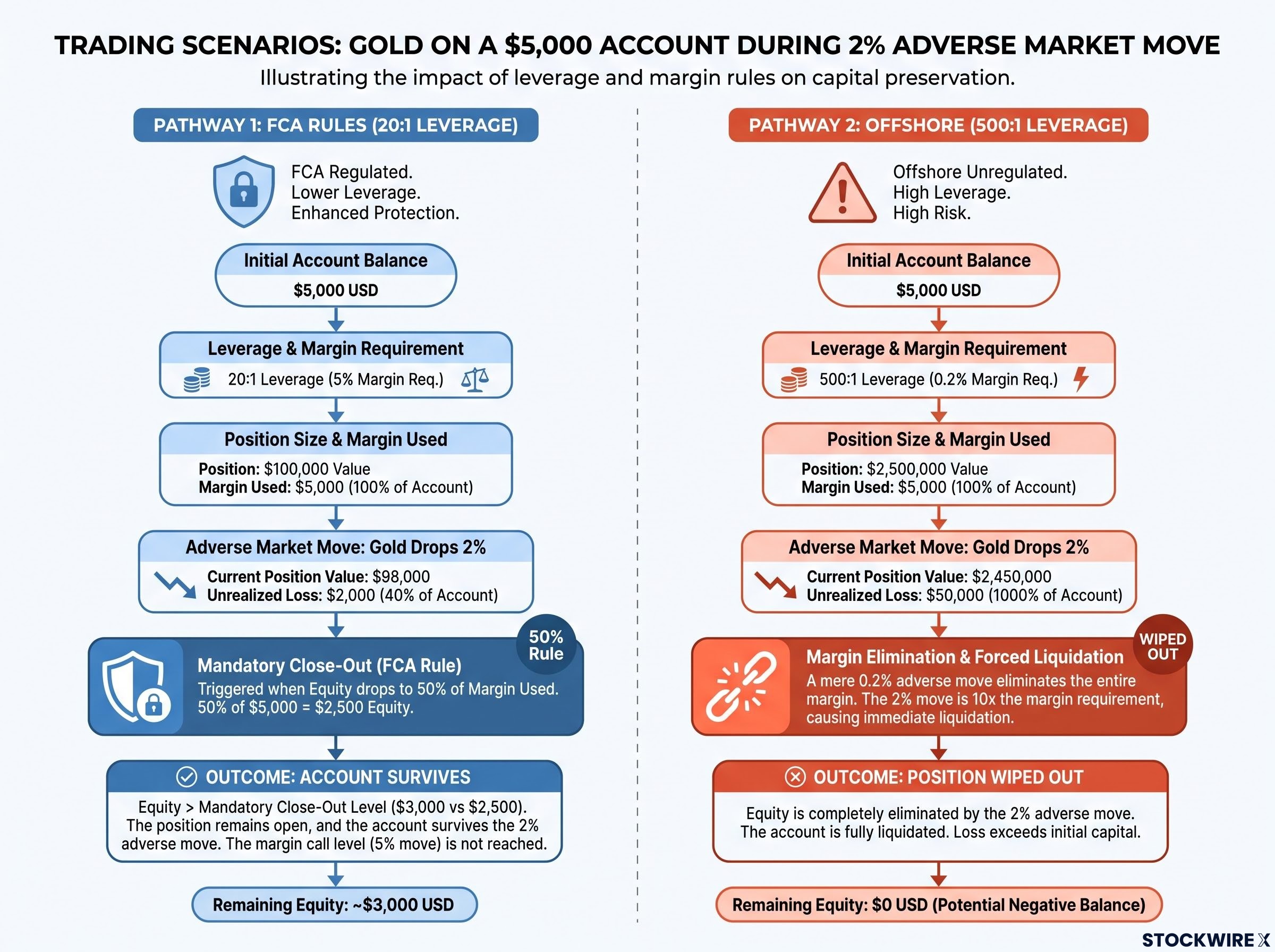 The Impact of a 2% Adverse Move: FCA vs Offshore Leverage