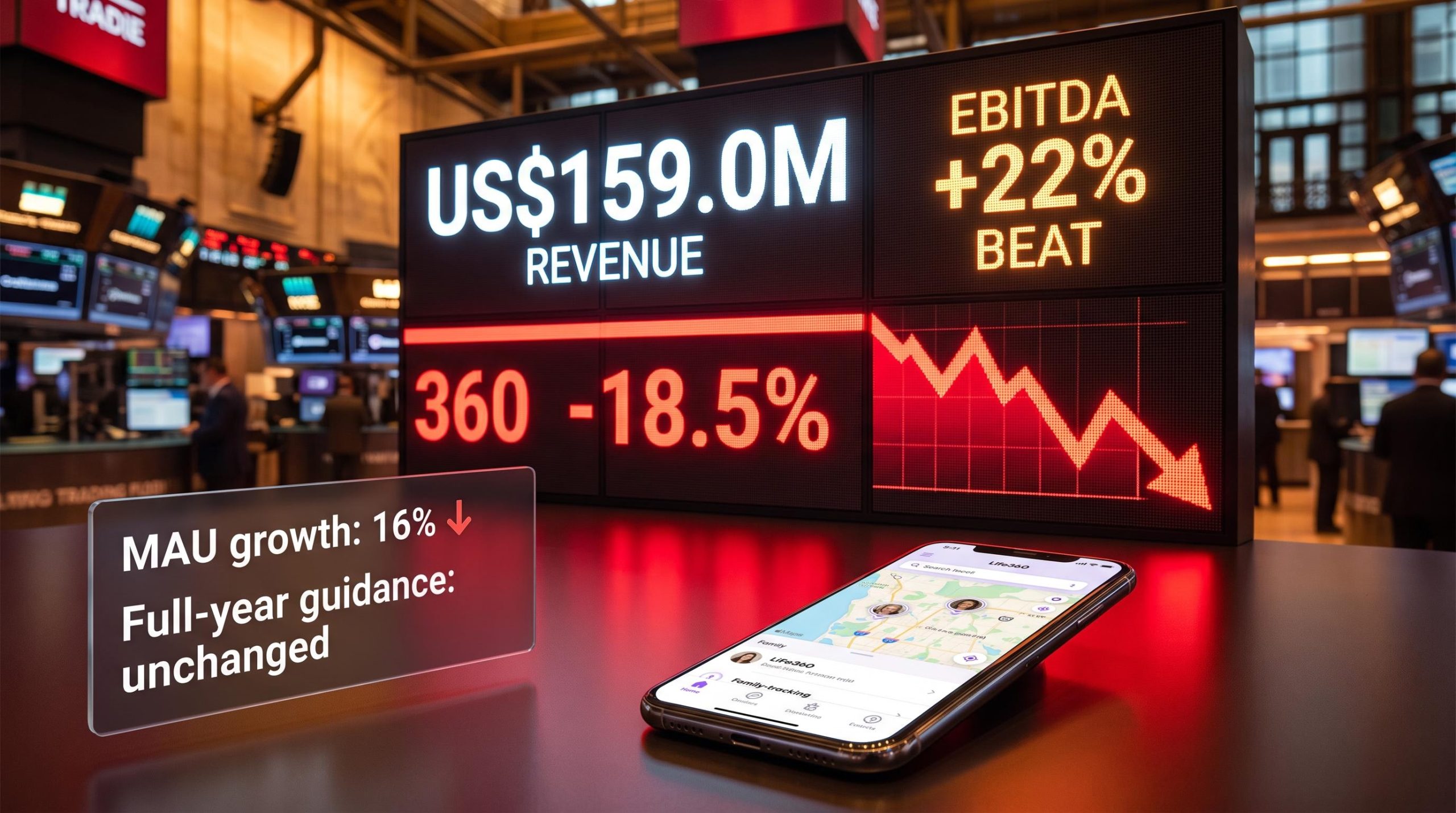 Life360 share price drops 18.5% on ASX despite record US$159M revenue and 22% EBITDA beat