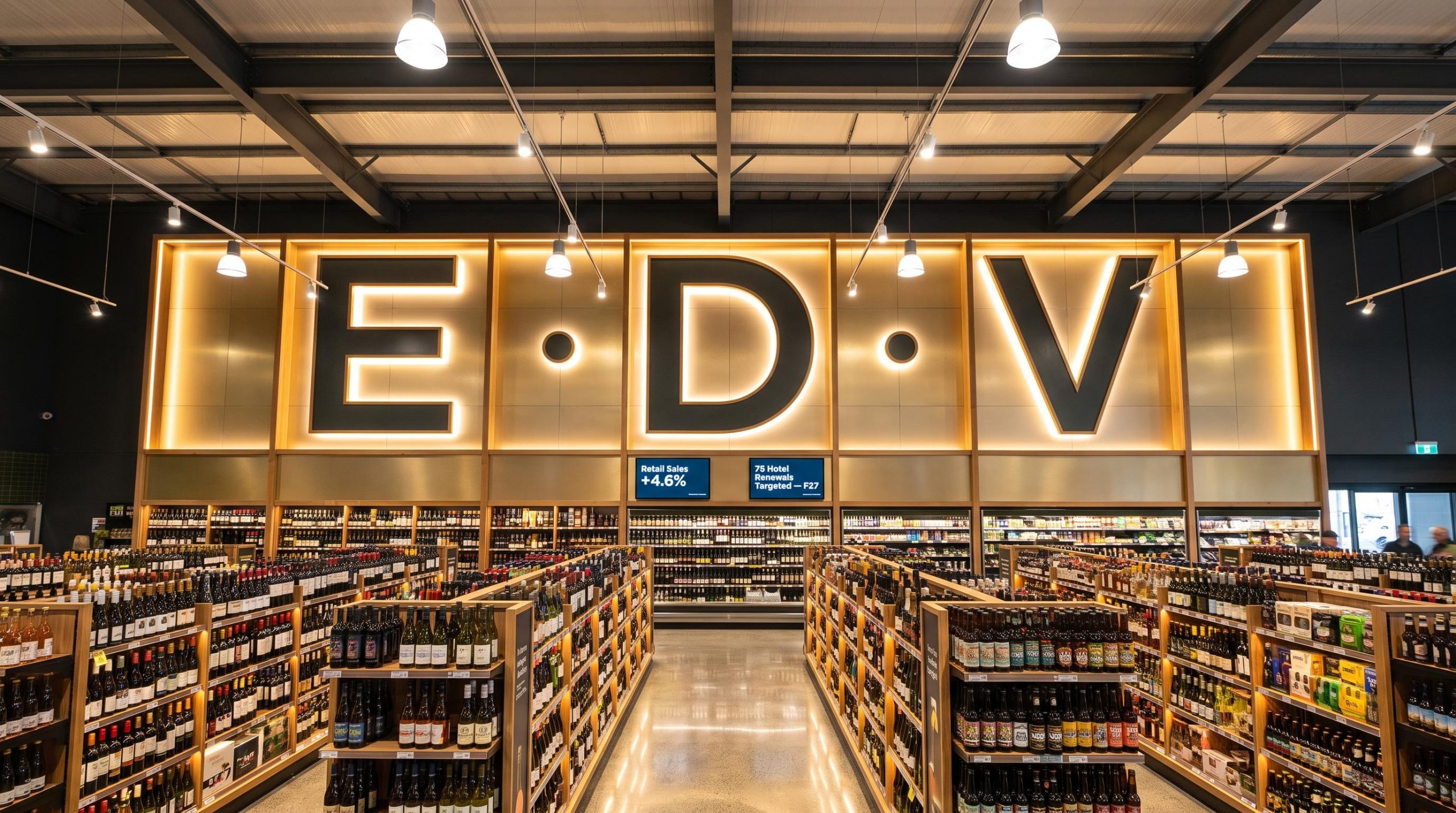 Large letters in liquor store