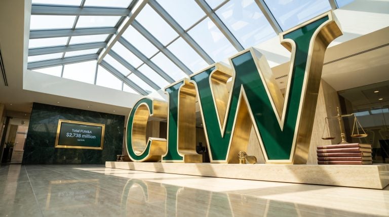Large CIW letters in lobby