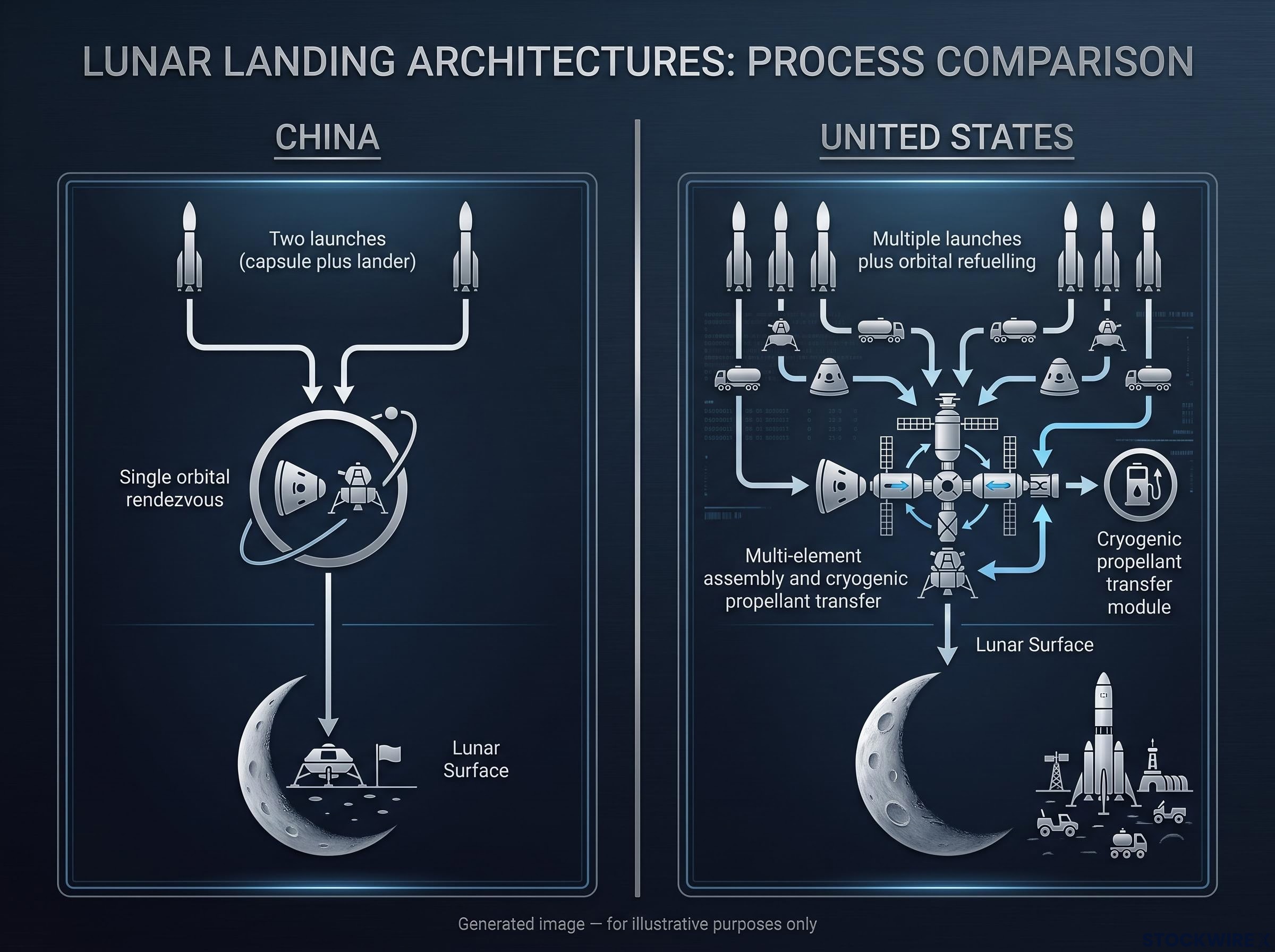 First Landing Architecture Comparison: China vs. United States