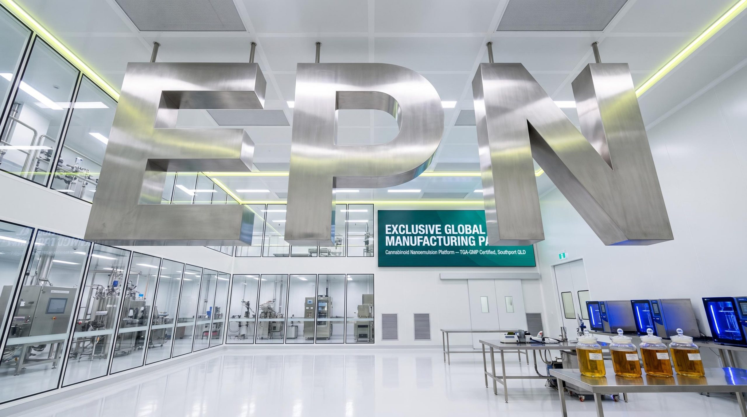 Large EPN letters indoors