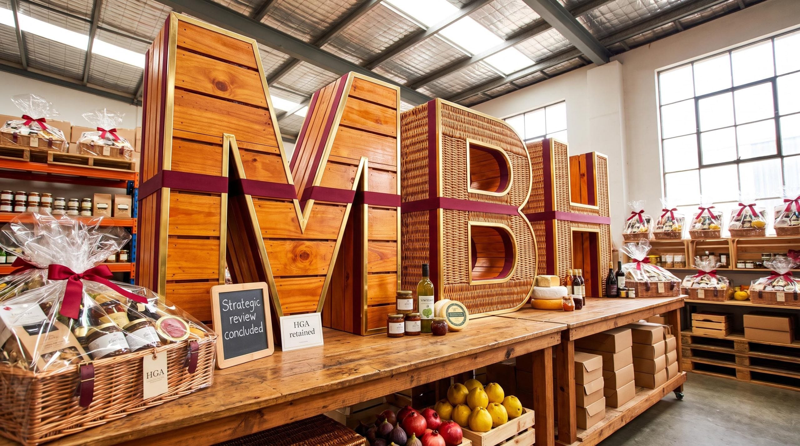 Large wooden and wicker letters