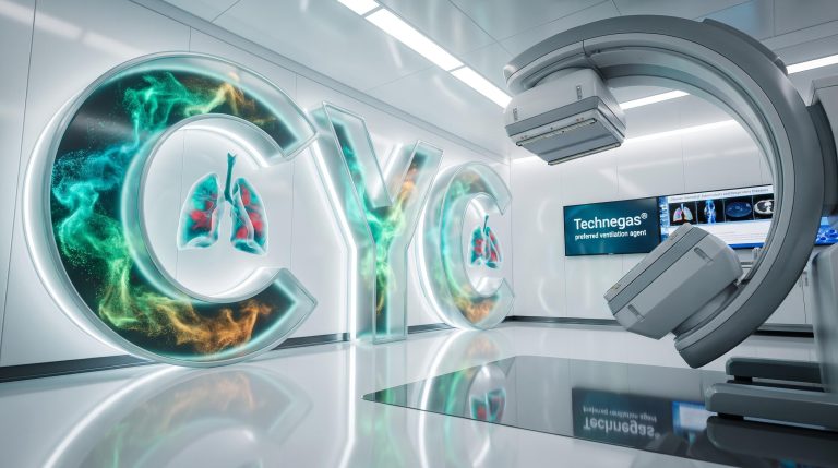 Lung imaging equipment in room