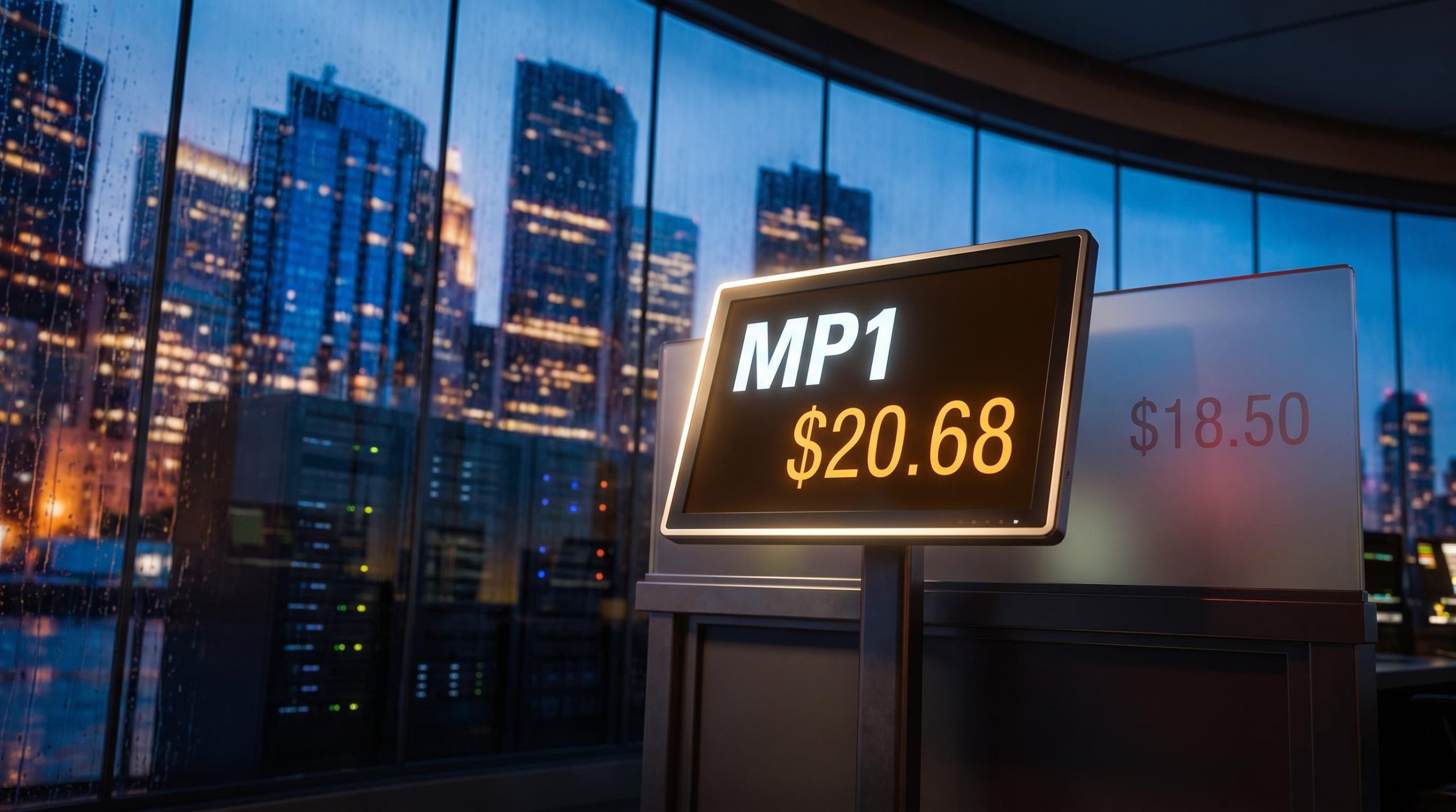 Megaport MP1 terminal showing $20.68 rally price against $18.50 Morningstar fair value amid AI contract surge
