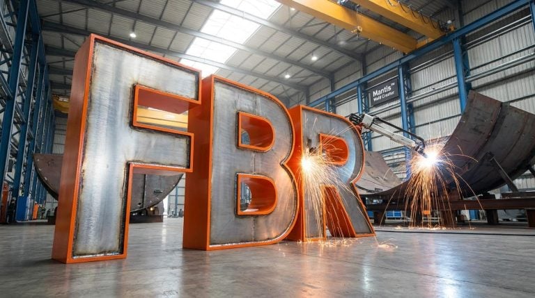 Welding sparks on FBR letters