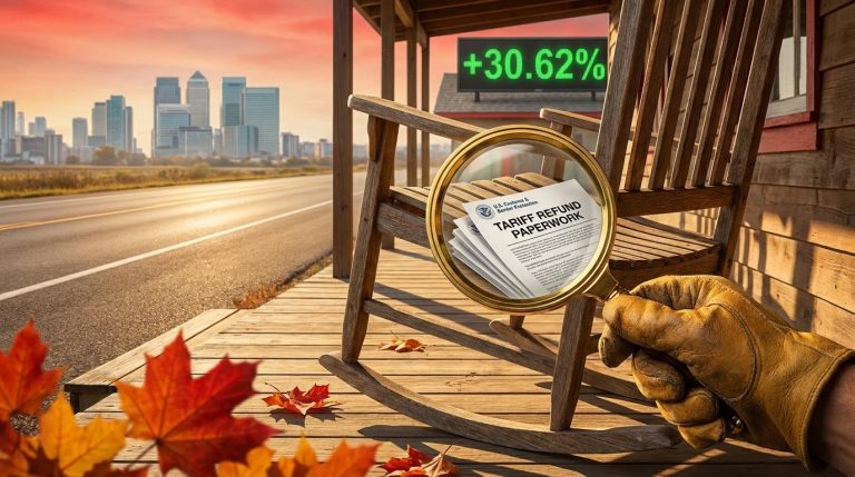 Rocking chair on a restaurant porch under a magnifying glass, symbolising scrutiny of mid-cap turnaround stocks rally