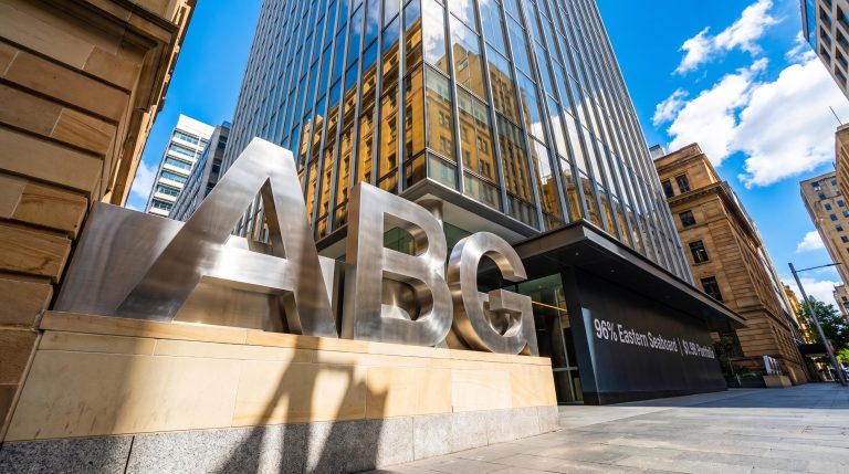 Large ABG letters outside building