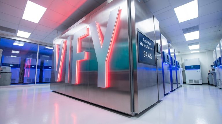 Laboratory freezers in facility