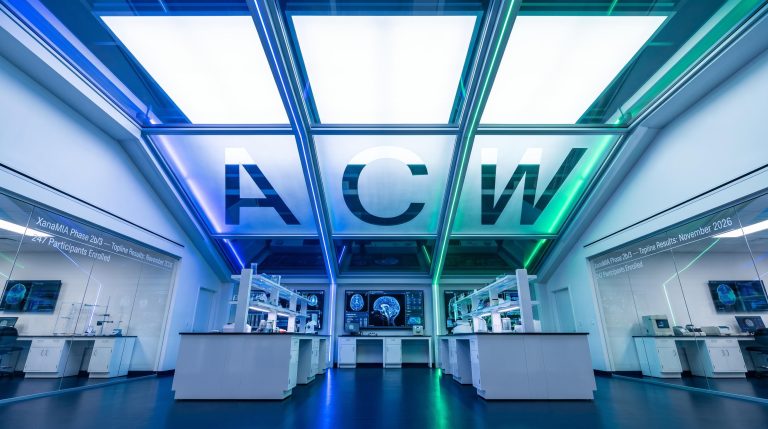 futuristic lab with blue lighting