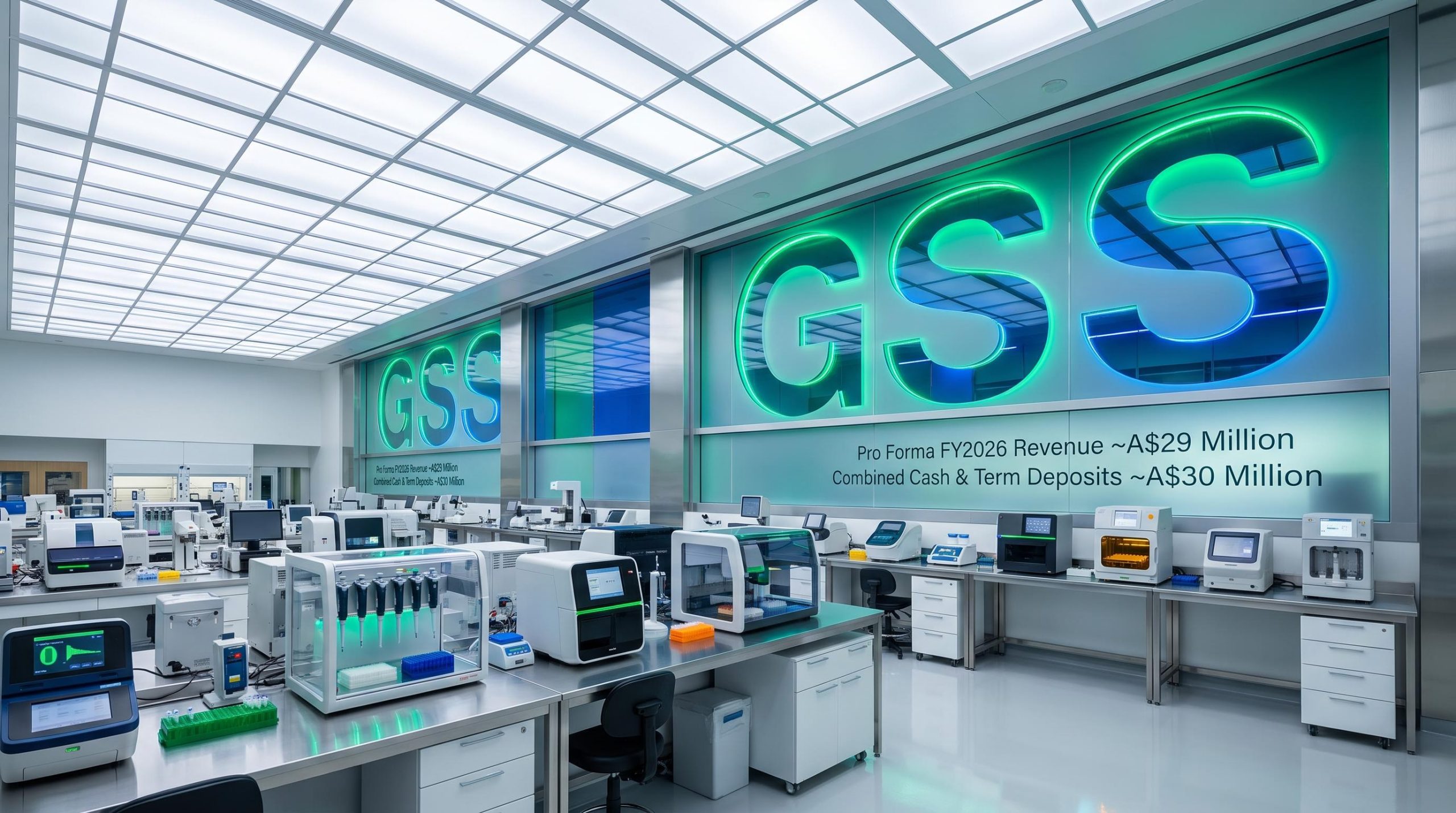 Futuristic lab with equipment