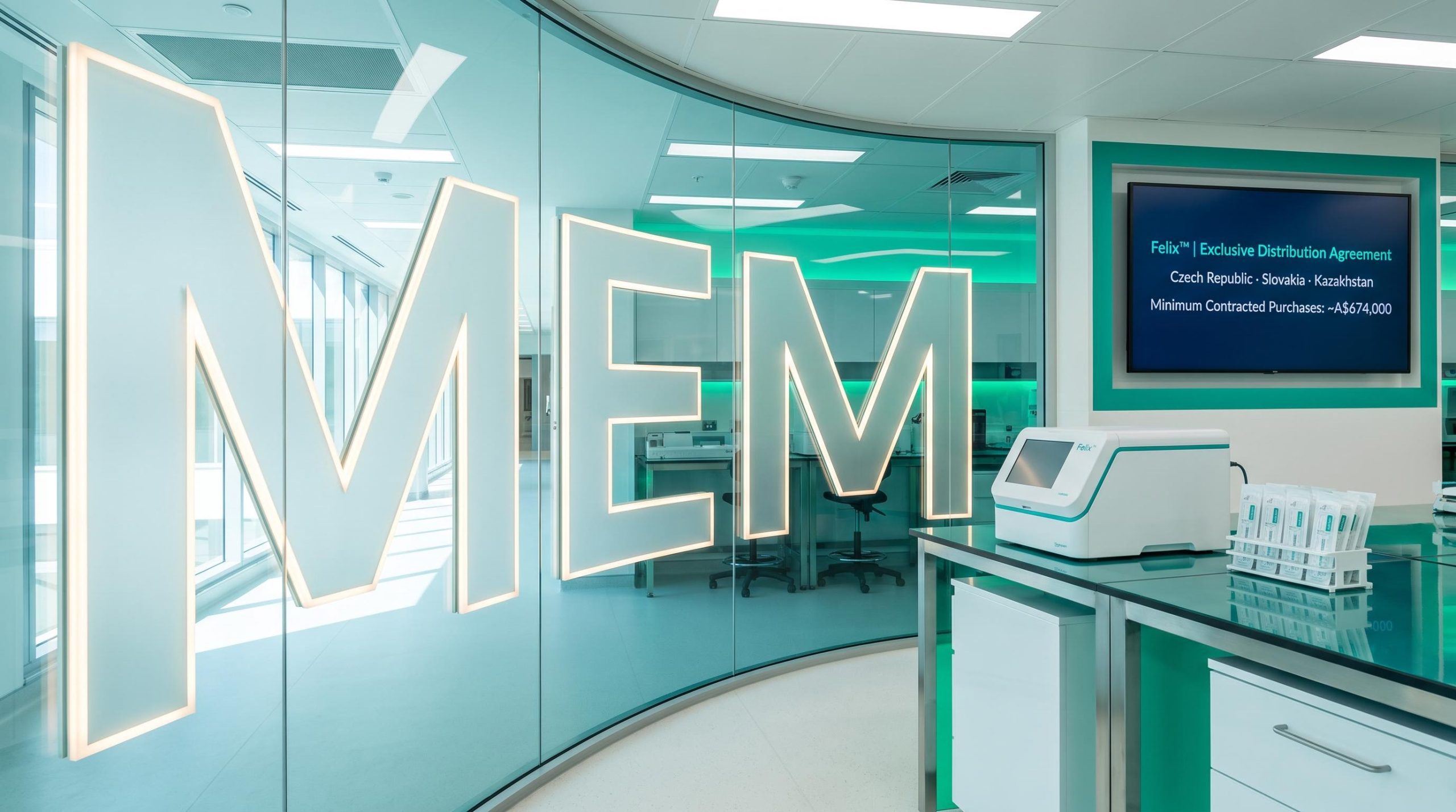 glass walls with signage