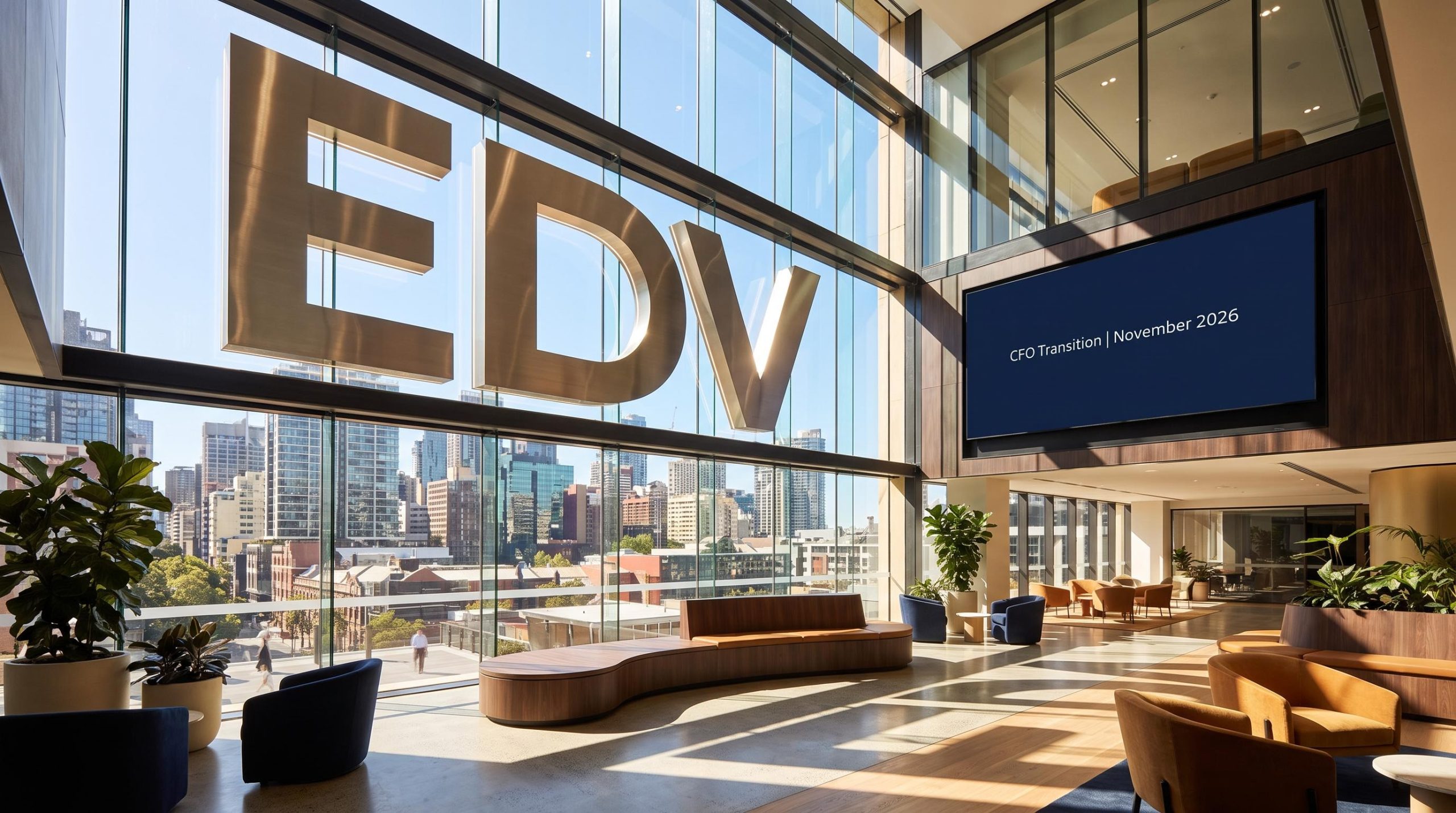 spacious lobby with city view