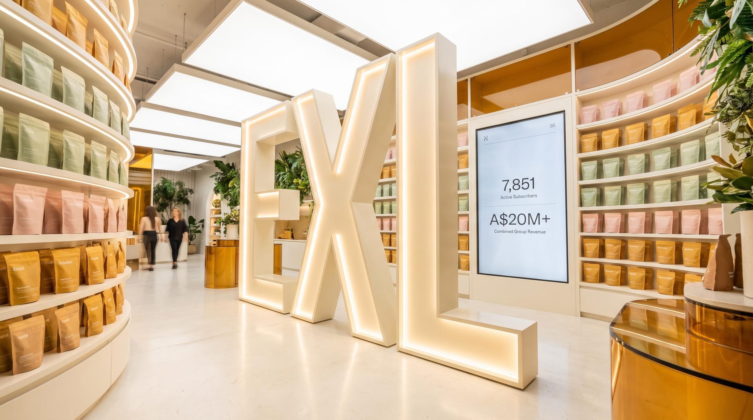 store with large EXL sign