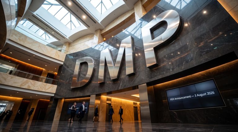 Building lobby with DMP sign