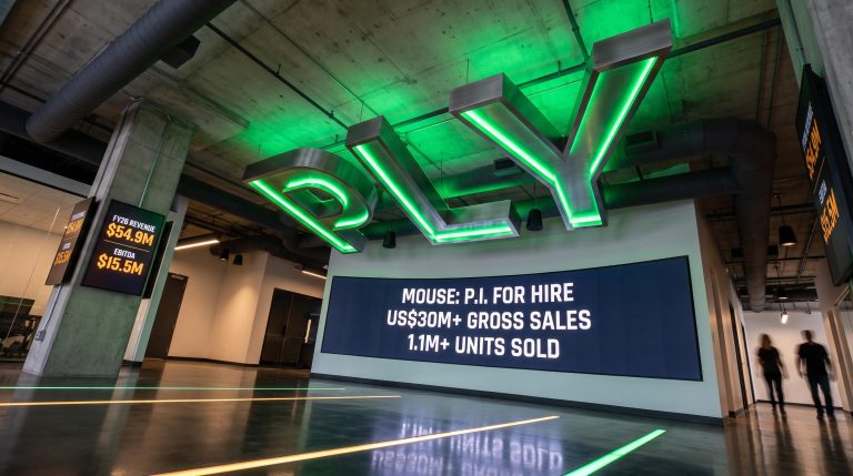 green signage and revenue displays