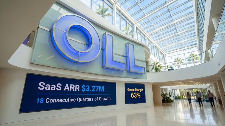 Office lobby with digital display