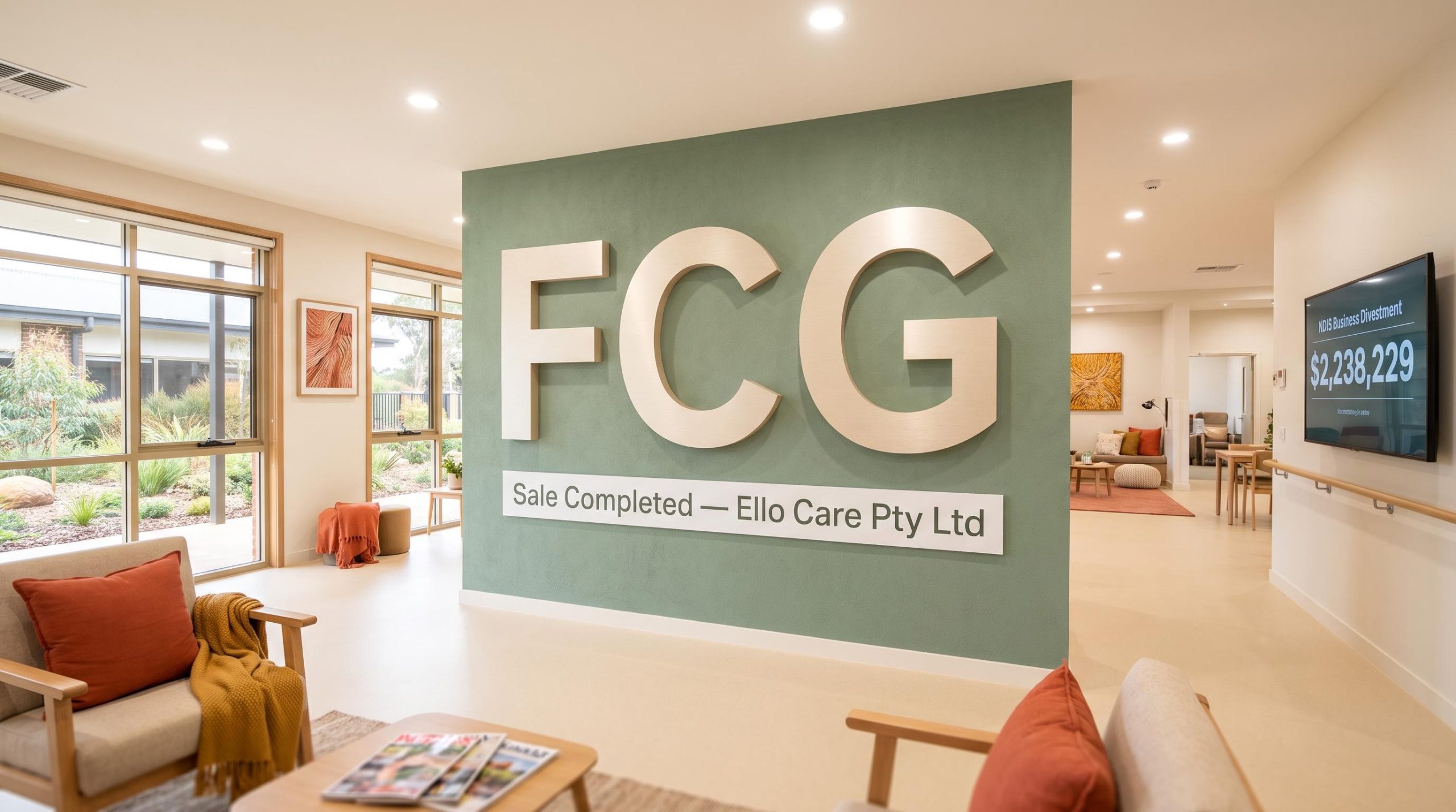 Office lobby with seating area