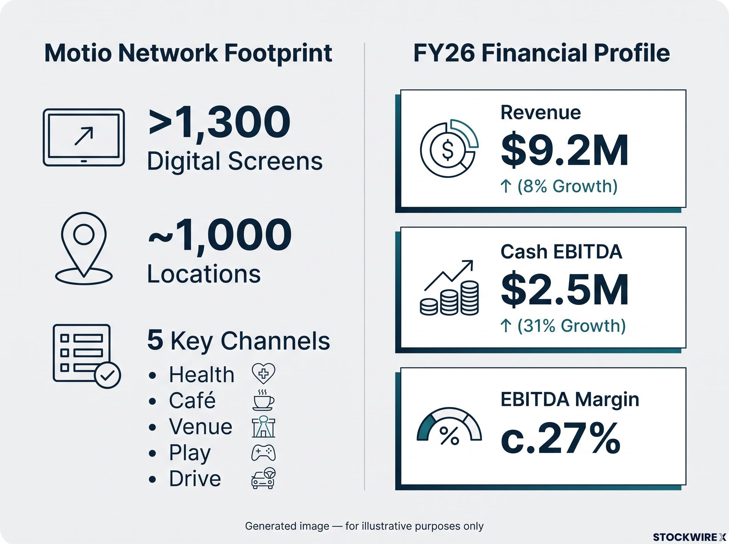 Motio Network Assets and FY26 Financial Snapshot