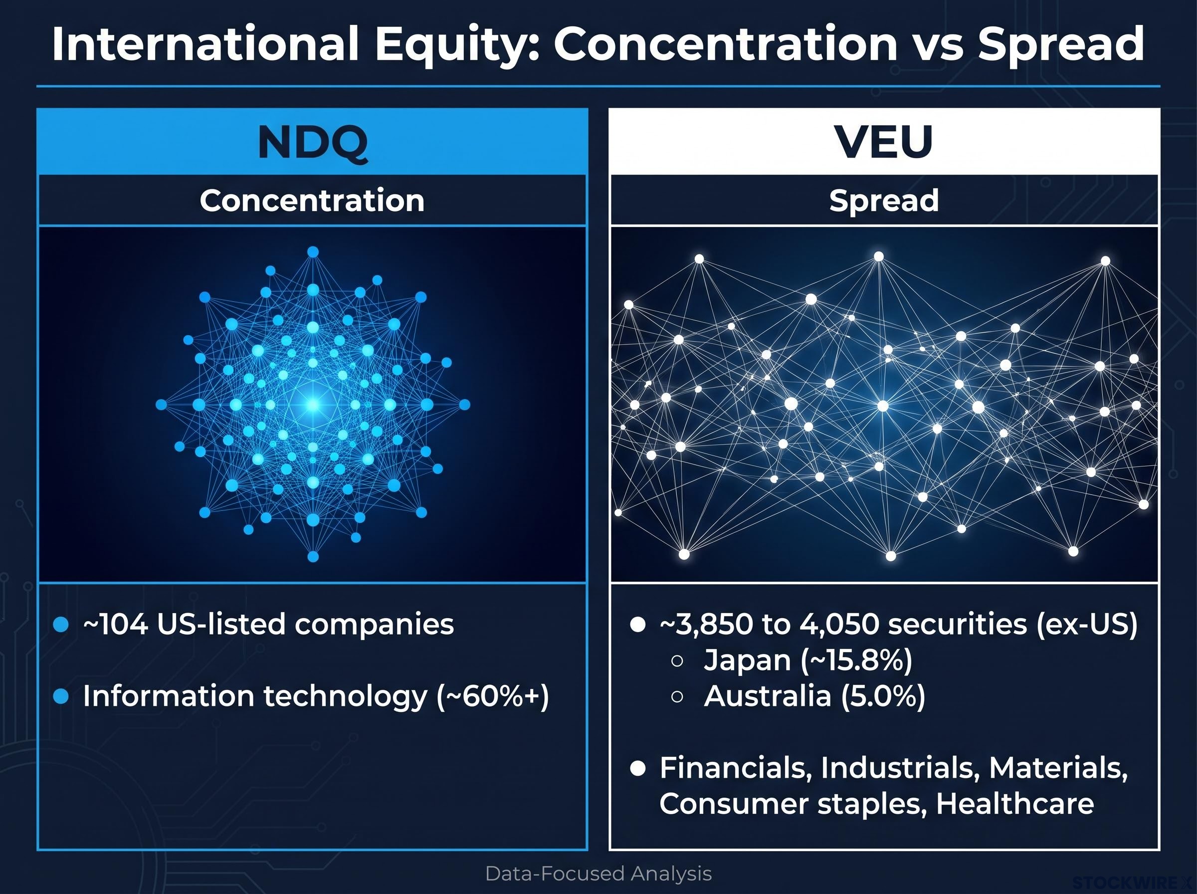 Concentration vs. Spread: NDQ and VEU Compared