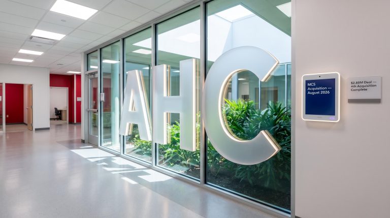Office hallway and signage