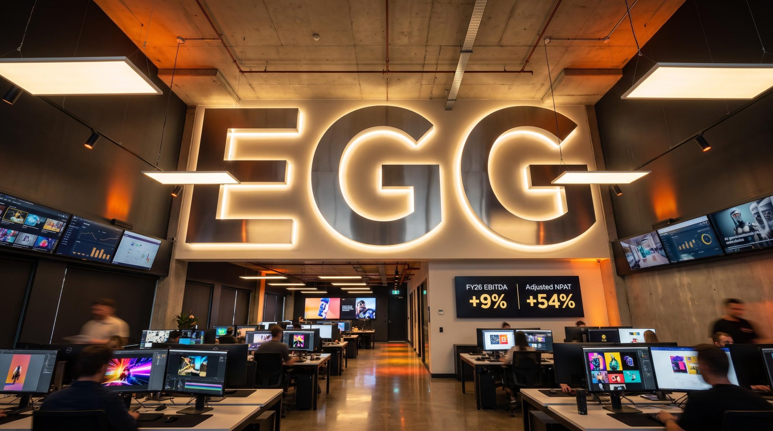 Office with EGG sign