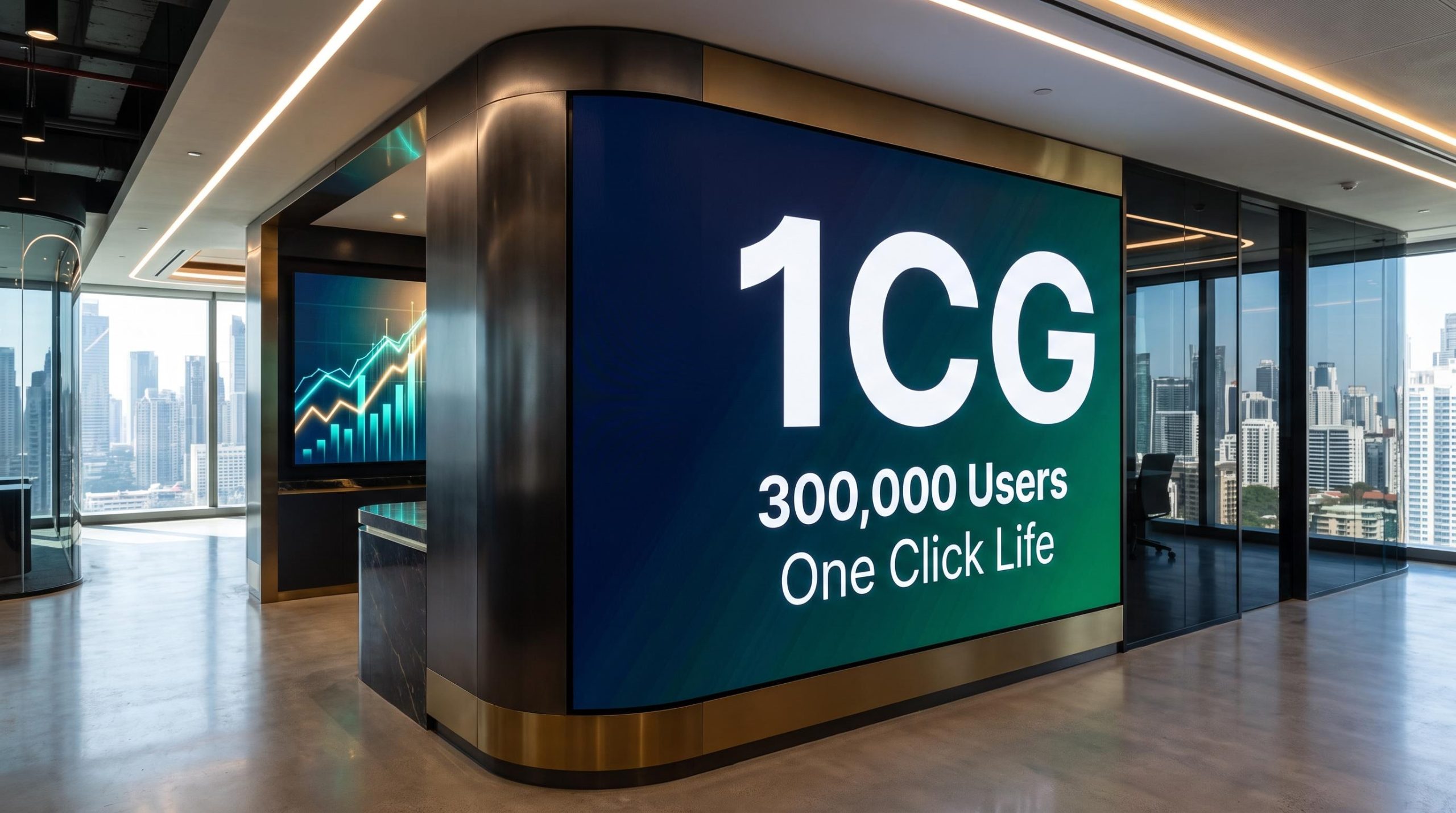Office screen with statistics