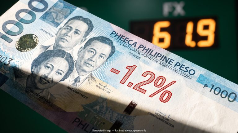 Philippine peso note with -1.2% real yield overlay as BSP rate hikes fail to reverse the peso's record lows
