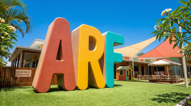 Colorful letters outdoor display