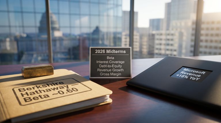 Five-metric framework for politically resilient stocks using Berkshire and Microsoft as 2026 midterm benchmarks