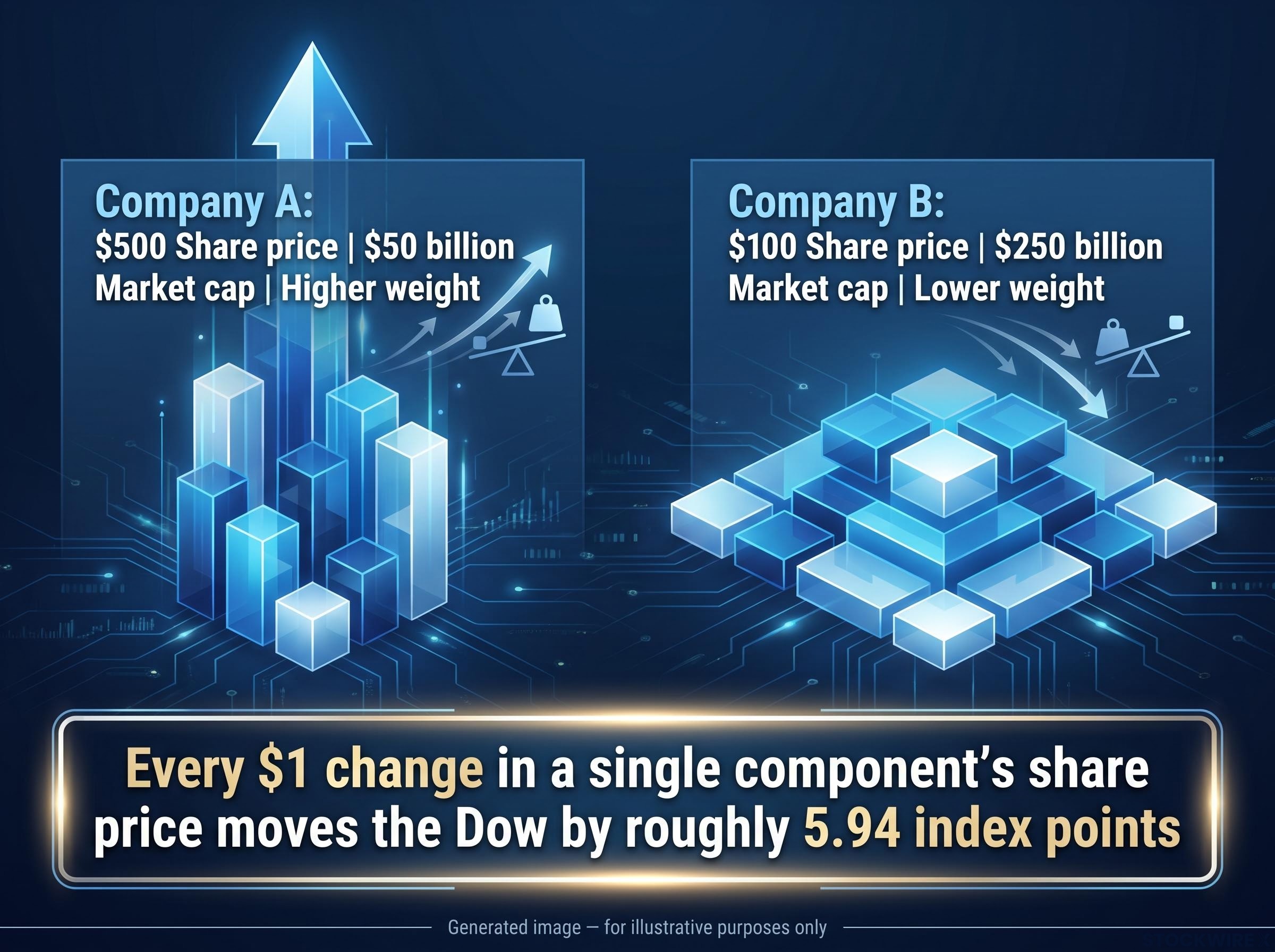 The Price-Weighting Distortion: Company A vs Company B