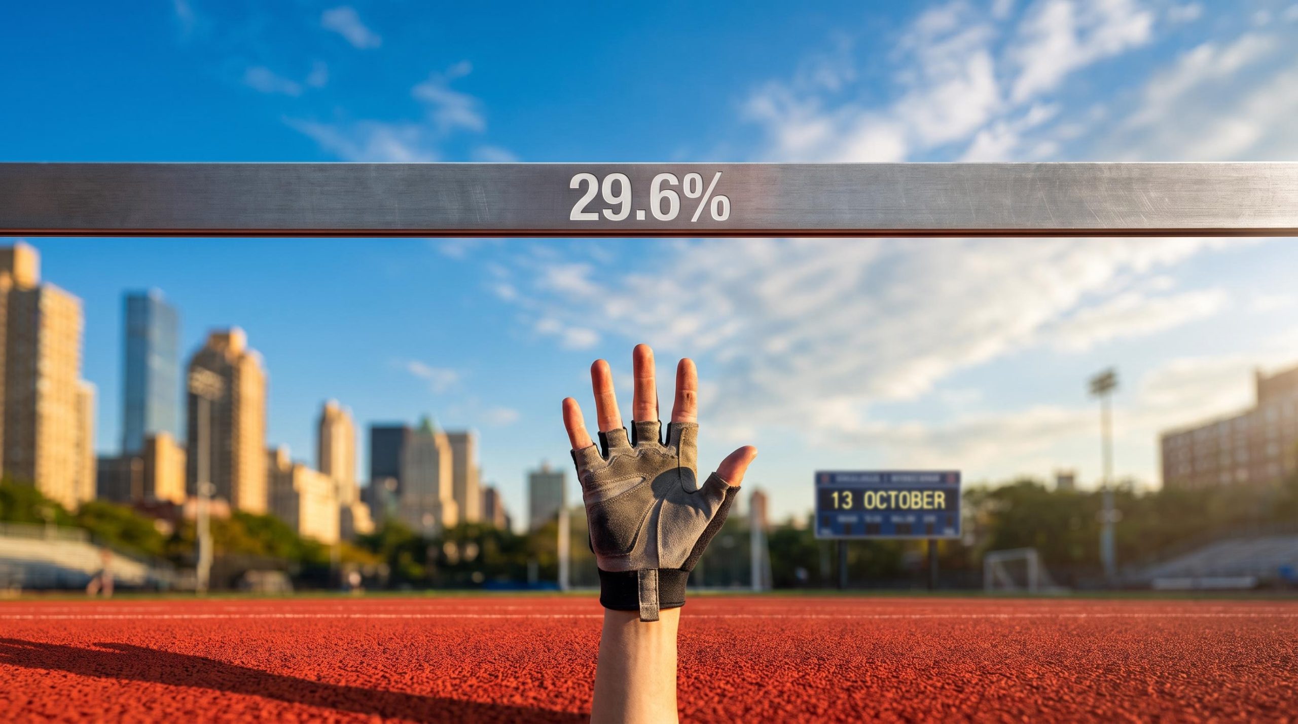 High bar engraved 29.6% above a red track, symbolising the high hurdle for Q3 earnings season expectations