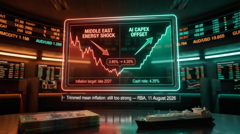 RBA cash rate at 4.35% caught between Middle East energy shock and AI capex boom shaping Australian economic outlook