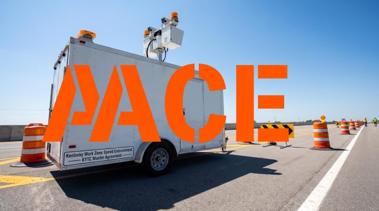 Traffic trailer in construction zone