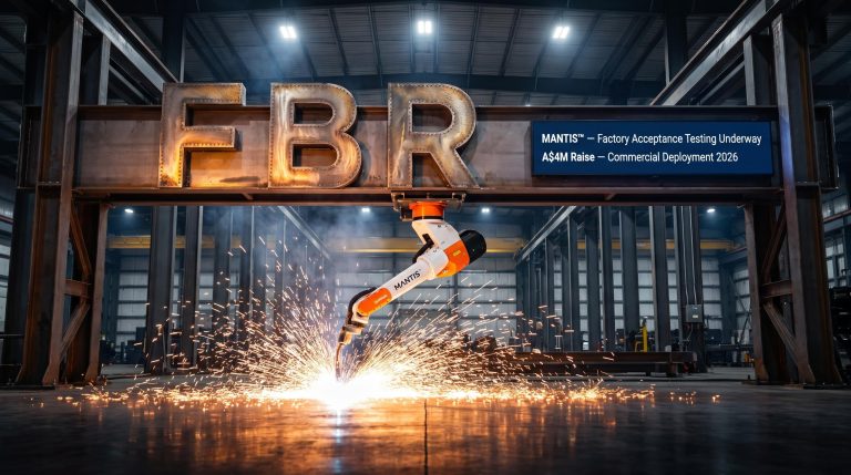 Robotic arm welding sparks