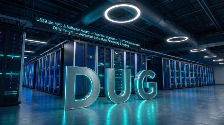 server racks and DUG logo