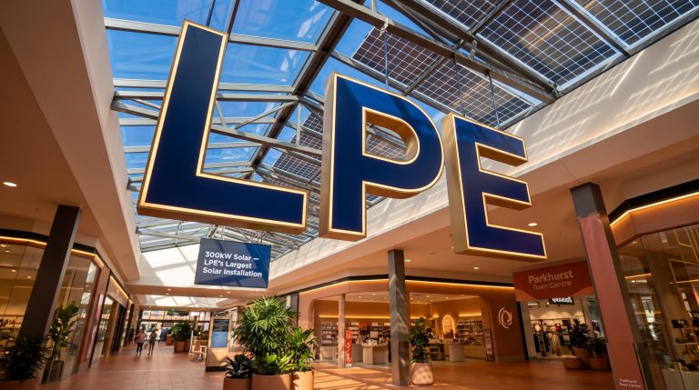 mall with solar panels
