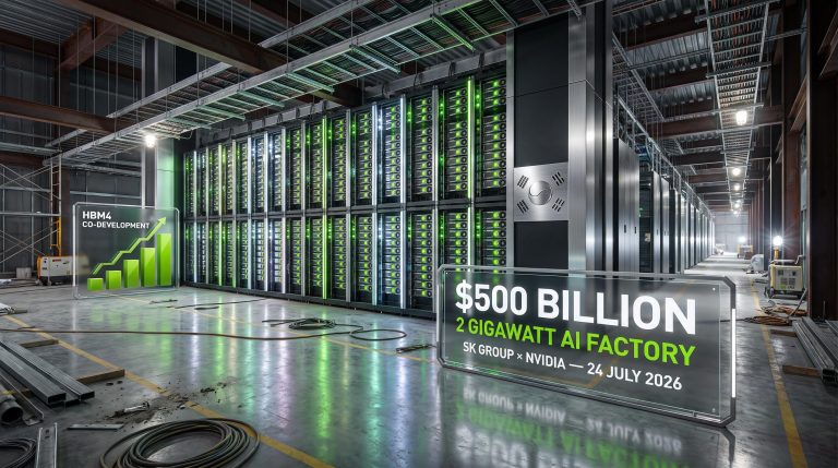 SK Group Nvidia $500 billion AI factory partnership — 2GW data centre with HBM4 co-development overlay