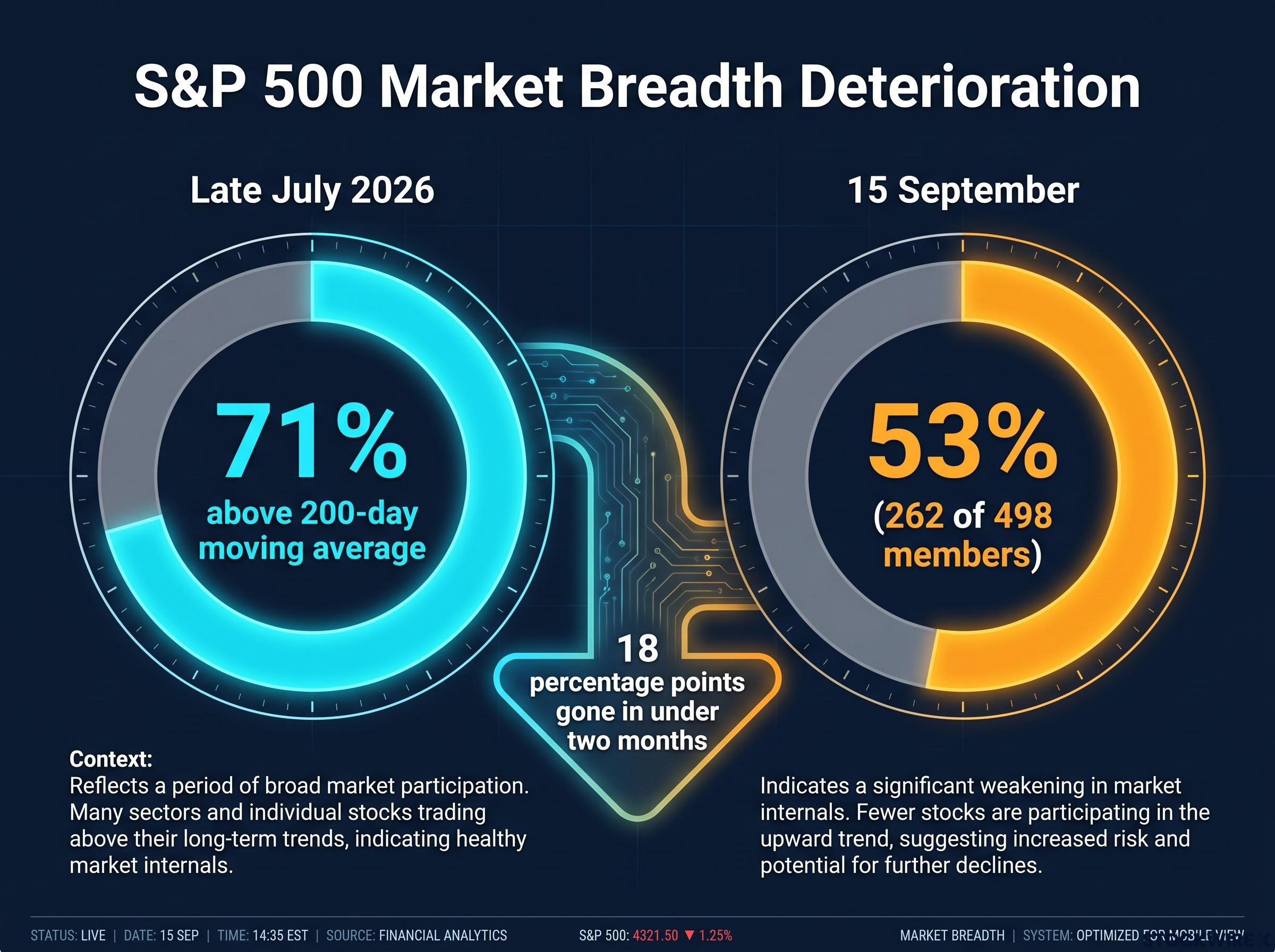 S&P 500 Breadth Deterioration (July vs September 2026)