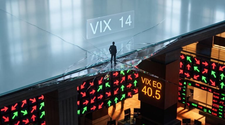 VIX 14 index calm shattered by VIX EQ 40.5 single-stock chaos in an S&P 500 dispersion strategy explainer