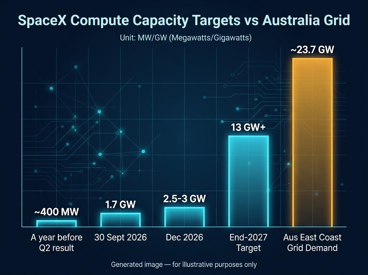 SpaceX Compute Trajectory vs. Australian Grid Demand