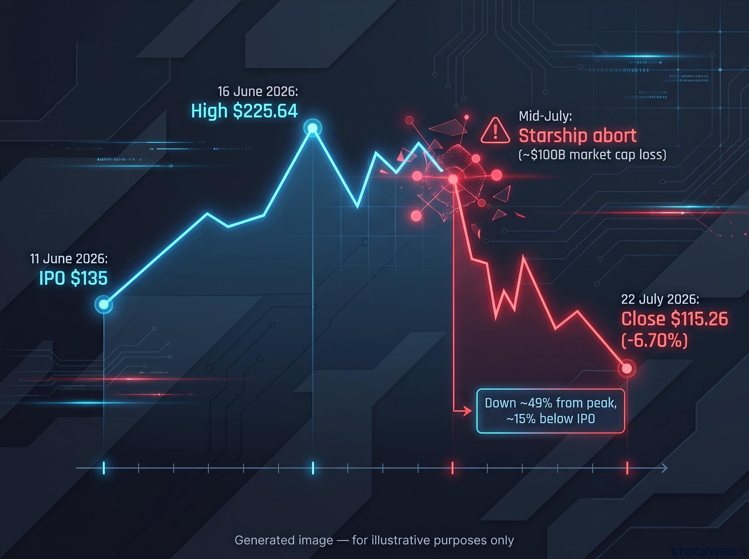 SPCX Early Trading Timeline: IPO to Pre-Earnings