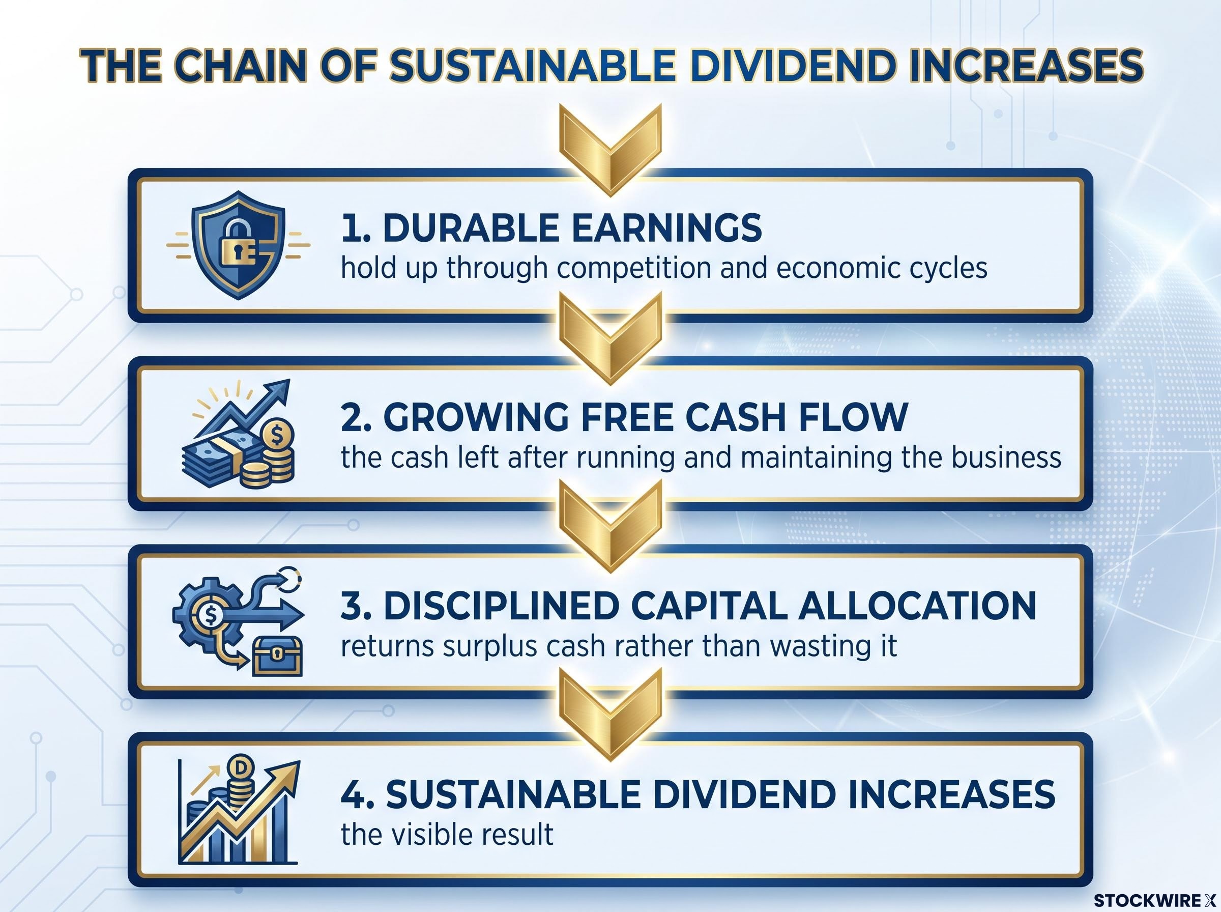 The Four-Step Chain of Sustainable Dividend Increases