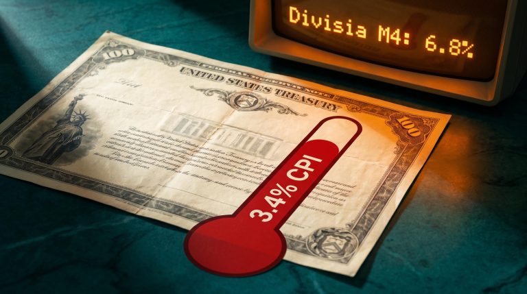 Treasury bond with rising inflation gauges and Divisia M4 data — TIPS vs nominal bond inflation investment strategy