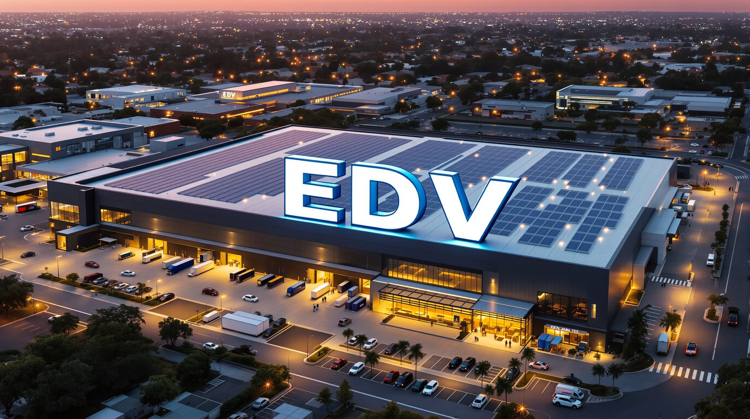 Large warehouse with EDV sign