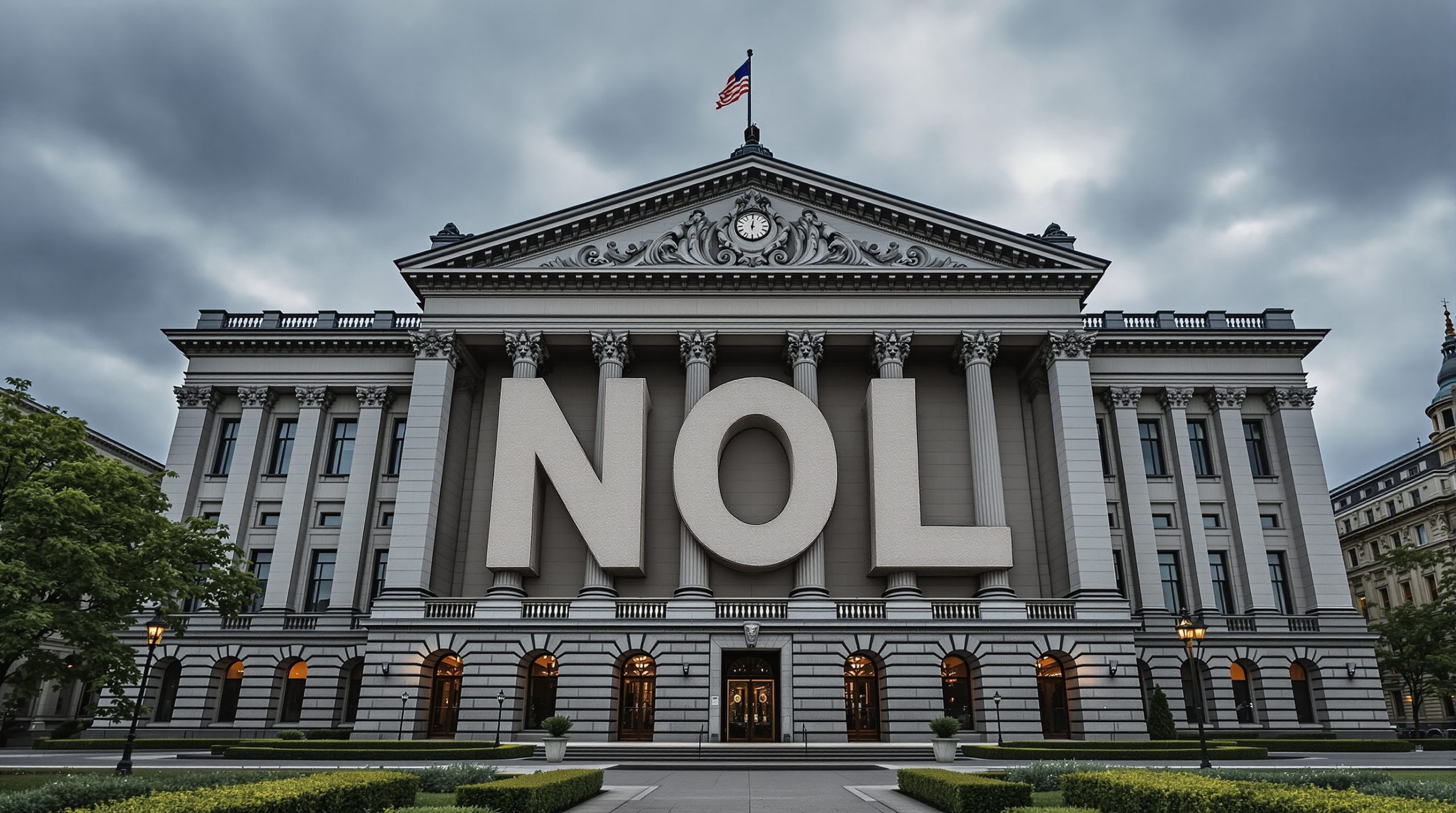 Large letters on building