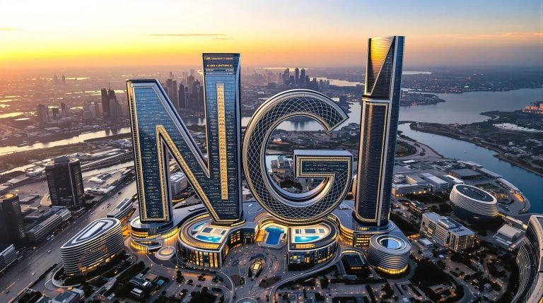 Giant letters NG1 buildings